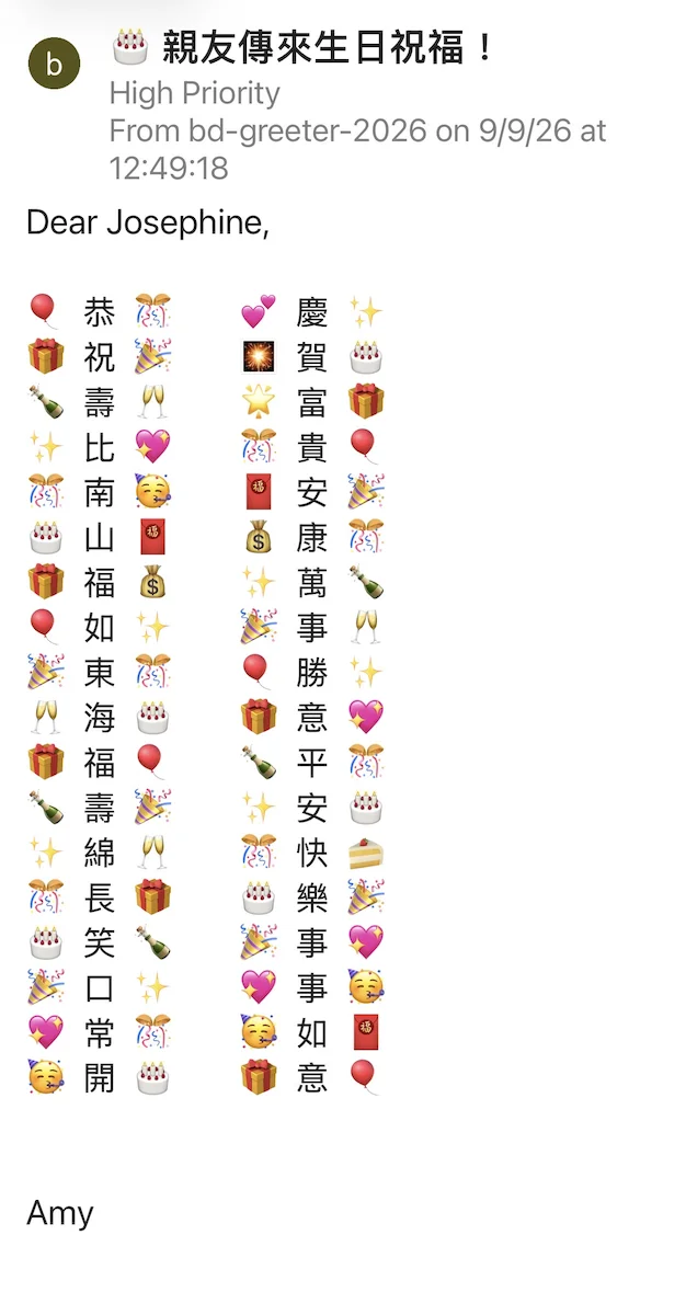 總共收到 122 位親友祝福！ 多謝大家幫我找數！